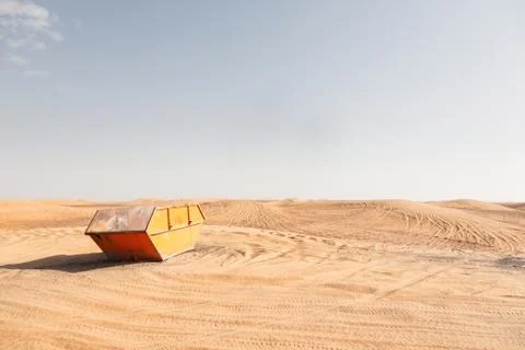 Waste Container In The Desert Фото