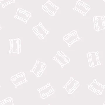 Waste container line vector seamless pattern Illustrazione stock