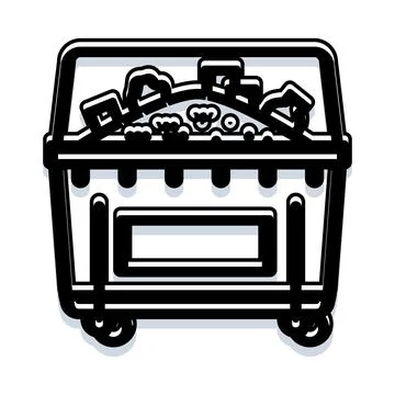 Waste container overflowing with garbage, promoting disposal issues Stock Illustration