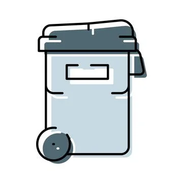 Waste container with wheels for garbage collection Stock Illustration