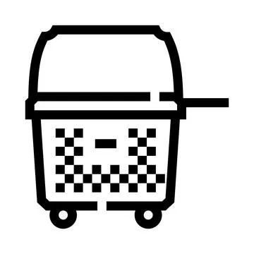 Waste container on wheels for trash collection icon Ilustración de archivo