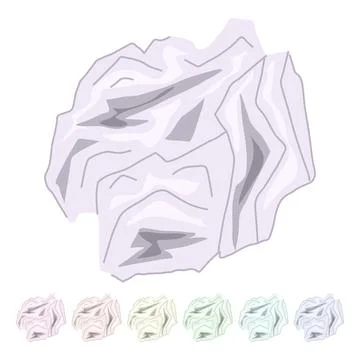 Waste crumpled paper balls vector cartoon graphic Illustrazione stock