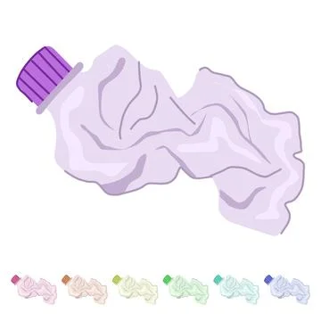 Waste crumpled plastic bottle vector cartoon graphic Illustrazione stock