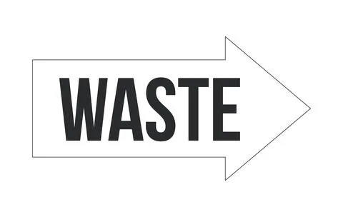 Waste directional arrow sign 2D line object Stock Illustration