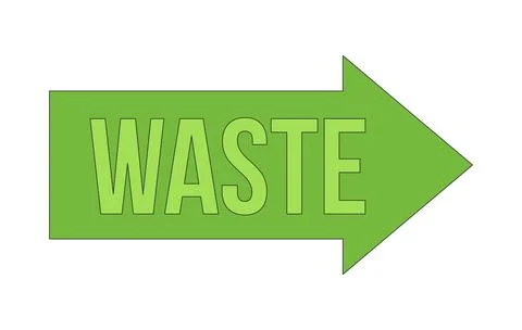 Waste directional arrow sign 2D cartoon object Stock Illustration