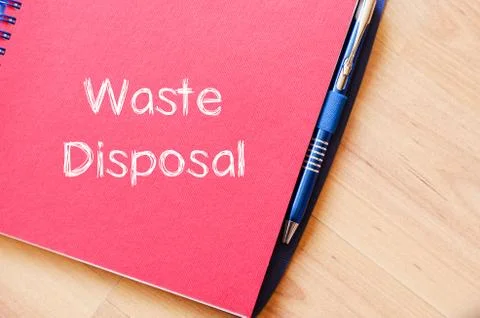 Waste disposal write on notebook Foto stock
