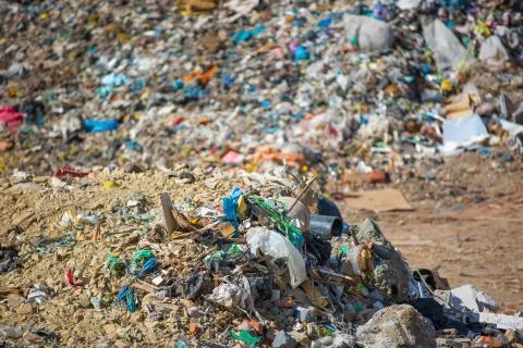 Waste dump concept, Pile of the garbage, garbage dump , waste from household in 写真素材