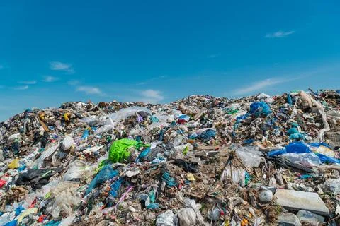 Waste dump concept, Pile of garbage, garbage dump. Environmental problems. Stock Photos