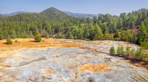 Waste dumps from copper mining Stock Photos