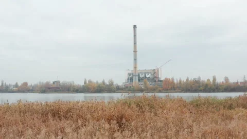 Waste to Energy Incineration Plant Stock Footage 166344797