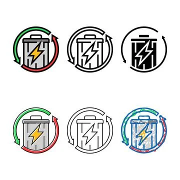Waste to energy sorting color icon vector diversity Stock Illustration