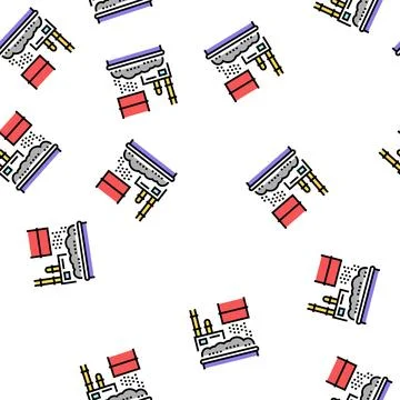 Waste factory equipment vector seamless pattern 库存插图