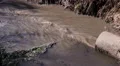 Waste from factory in river HD видео футажи