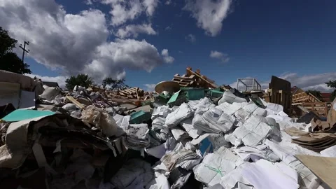 Waste full of paper ready to be recycled Stock Footage 144251029