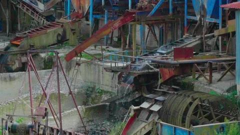 Waste getting dumped from the cement factory Stock Footage 116822878