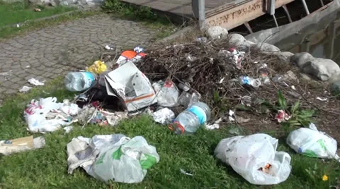 Waste on the ground zoom out Stock Footage 24051949