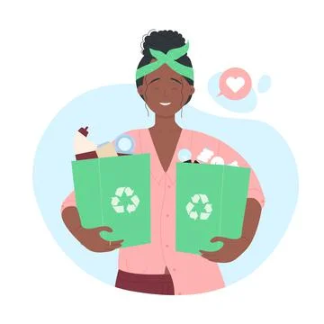 Waste management and trash sorting Illustration