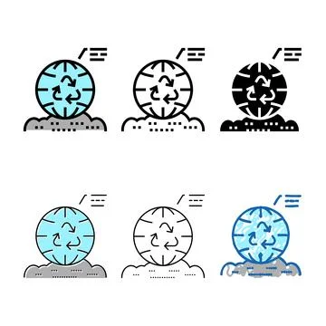 Waste management color icon vector stylized 库存插图