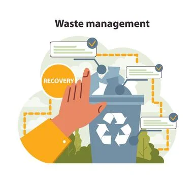 Waste management concept. Flat vector illustration 스톡 일러스트