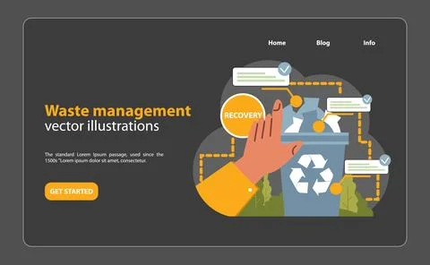 Waste management concept. Flat vector illustration 스톡 일러스트