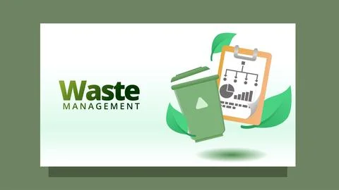 Waste management concept  template for web or presentation vector illustration Stock Illustration