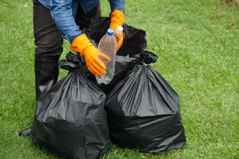 Waste management. Environment problems. Daily chores. Throw away rubbish . Stock Photos