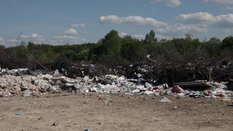 Waste management, Garbage issue, Land pollution 스톡 동영상 305510098