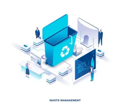 Waste management technology isometric Stock Illustration