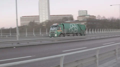 Waste management vehicle Stock Footage 33739994