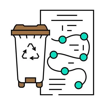 Waste management waste sorting icon color illustration Stock Illustration