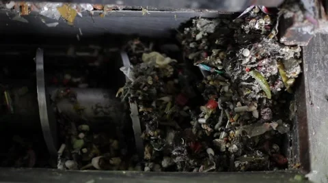 Waste moving on the conveyor belt at processing plant Stock Footage 58675163
