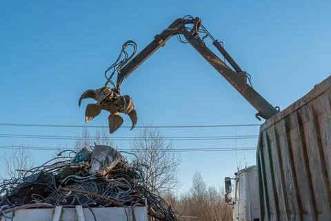 Waste of old copper cables in the shell. Stock Photos