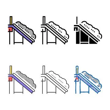 Waste pack sorting conveyor belt color icon vector Stock Illustration