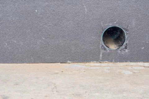 Waste pipe outside of the building, copy space Stock Photos