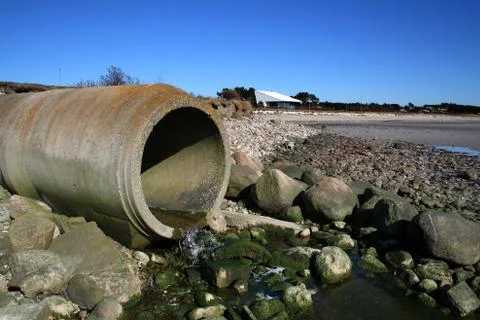 Waste pipe sewage Stock Photos