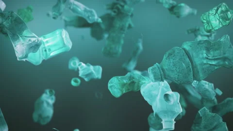 Waste Plastic Bottle falling down loopable background in 4K Stock Footage 138656677