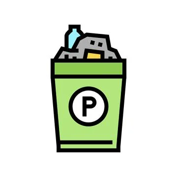 Waste plastic color icon vector illustration Illustrazione stock