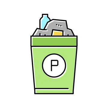 Waste plastic color icon vector illustration Stock Illustration