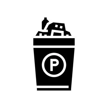 Waste plastic glyph icon vector illustration Stock Illustration