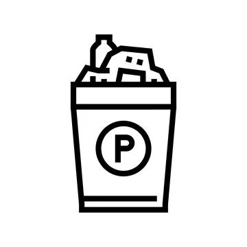Waste plastic line icon vector illustration Illustrazione stock