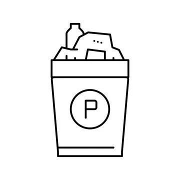 Waste plastic line icon vector illustration Illustrazione stock