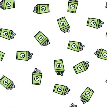 Waste plastic vector seamless pattern Stock Illustration
