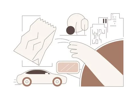 Waste problem isolated cartoon vector illustrations. 库存插图