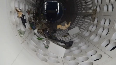 Waste processing plant. Technological process. Sorting barrel. Stock Footage 101286870