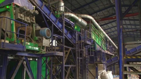 Waste Processing Technology at MBT Facility Video stock 343732753
