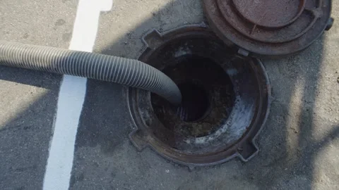 Waste pumping from the sewer. Stock Footage 309296962