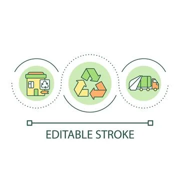 Waste recycling center loop concept icon 스톡 일러스트