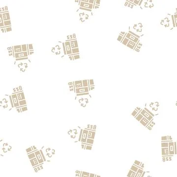 Waste recycling glyph seamless pattern Ilustración de archivo