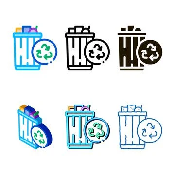 Waste recycling icon clean vector outline Ilustración de archivo