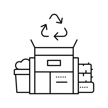 Waste recycling line icon vector illustration Ilustración de archivo